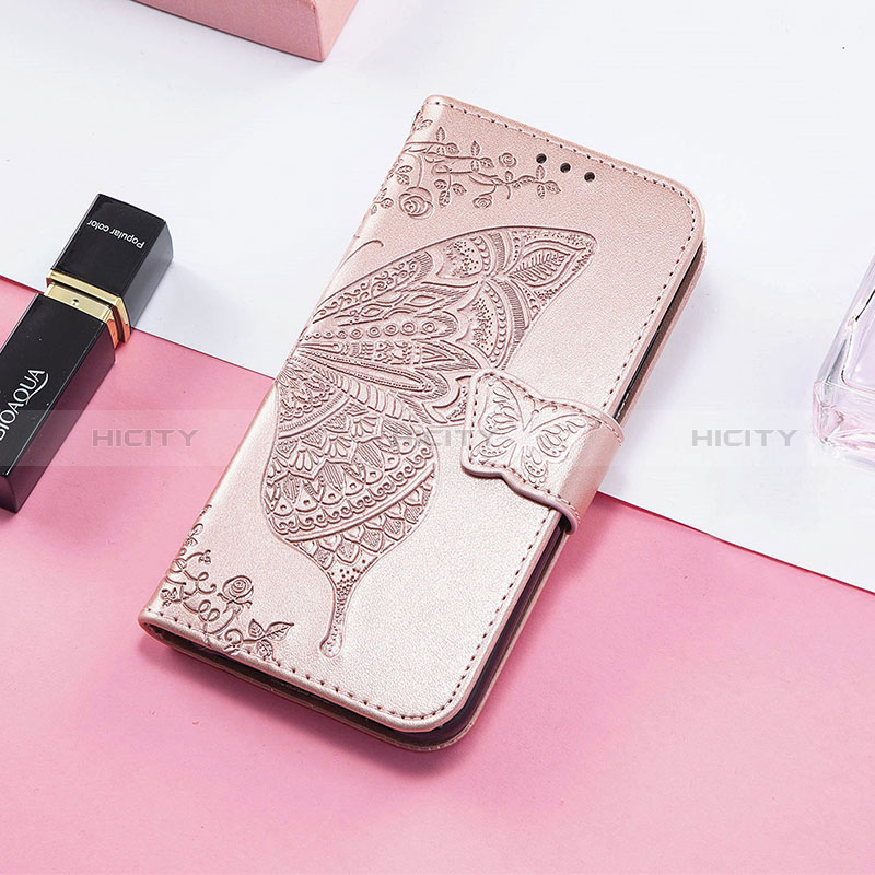 Funda de Cuero Cartera con Soporte Mariposa Carcasa S01D para Huawei Honor 60 SE 5G Oro Rosa