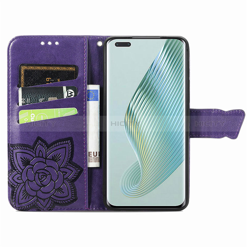 Funda de Cuero Cartera con Soporte Mariposa Carcasa S01D para Huawei Honor Magic5 Pro 5G