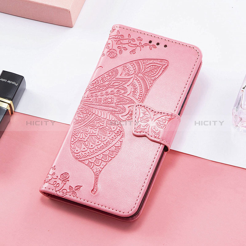 Funda de Cuero Cartera con Soporte Mariposa Carcasa S01D para Huawei Honor Magic5 Pro 5G Rosa Roja