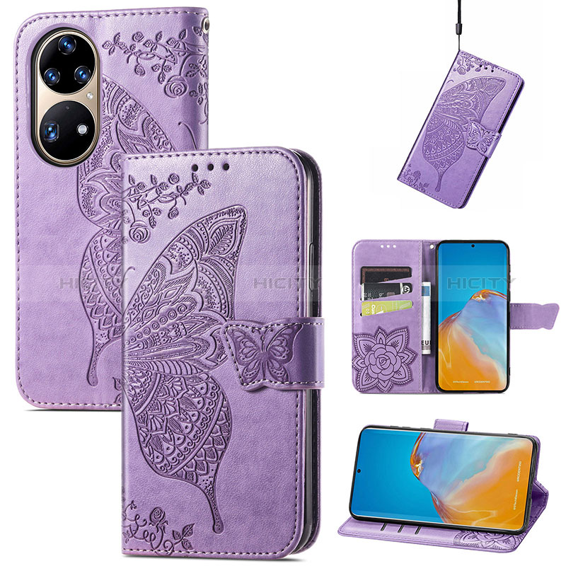 Funda de Cuero Cartera con Soporte Mariposa Carcasa S01D para Huawei P50e