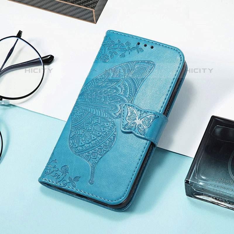 Funda de Cuero Cartera con Soporte Mariposa Carcasa S01D para Samsung Galaxy M13 5G Azul