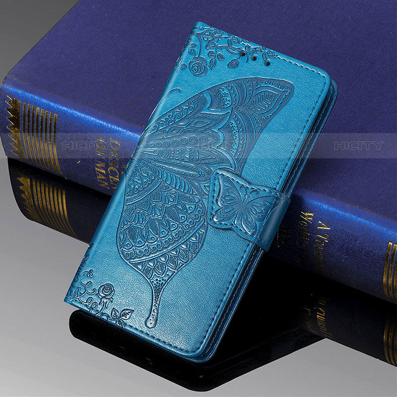 Funda de Cuero Cartera con Soporte Mariposa Carcasa S01D para Samsung Galaxy S23 Ultra 5G Azul