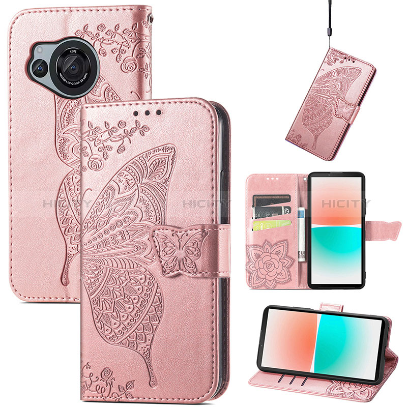 Funda de Cuero Cartera con Soporte Mariposa Carcasa S01D para Sharp Aquos R8