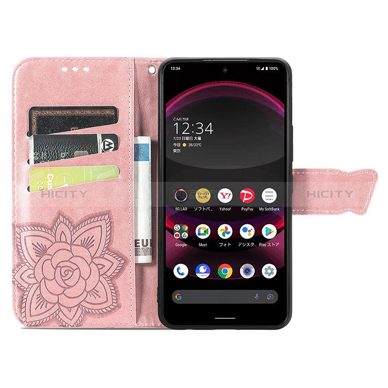 Funda de Cuero Cartera con Soporte Mariposa Carcasa S01D para Sharp Aquos R8 Pro