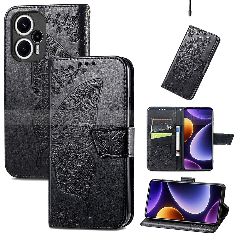 Funda de Cuero Cartera con Soporte Mariposa Carcasa S01D para Xiaomi Poco F5 5G