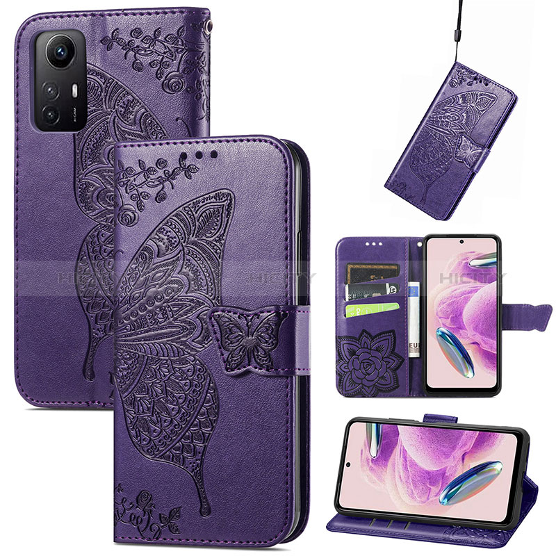 Funda de Cuero Cartera con Soporte Mariposa Carcasa S01D para Xiaomi Redmi Note 12S