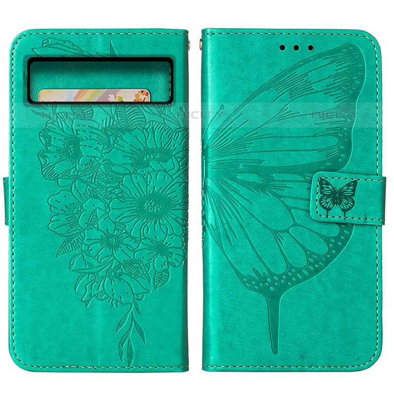 Funda de Cuero Cartera con Soporte Mariposa Carcasa Y01B para Google Pixel 8 5G Verde