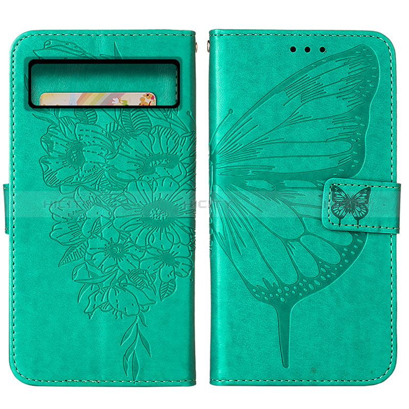 Funda de Cuero Cartera con Soporte Mariposa Carcasa Y01B para Google Pixel 8 Pro 5G Verde