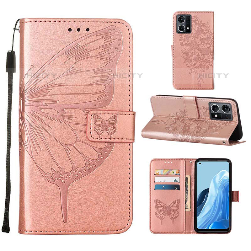 Funda de Cuero Cartera con Soporte Mariposa Carcasa Y01B para Oppo F21 Pro 4G