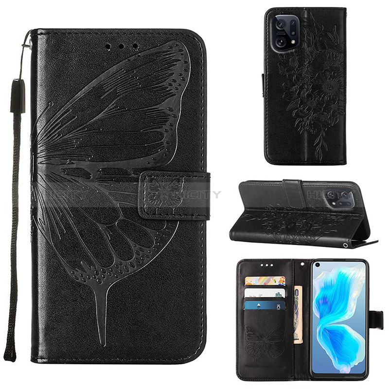 Funda de Cuero Cartera con Soporte Mariposa Carcasa Y01B para Oppo Find X5 5G