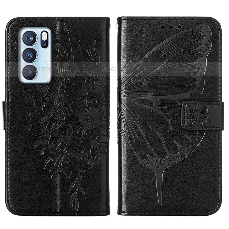 Funda de Cuero Cartera con Soporte Mariposa Carcasa Y01B para Oppo Reno6 Pro 5G India