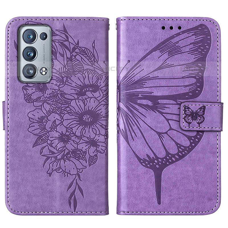 Funda de Cuero Cartera con Soporte Mariposa Carcasa Y01B para Oppo Reno6 Pro+ Plus 5G