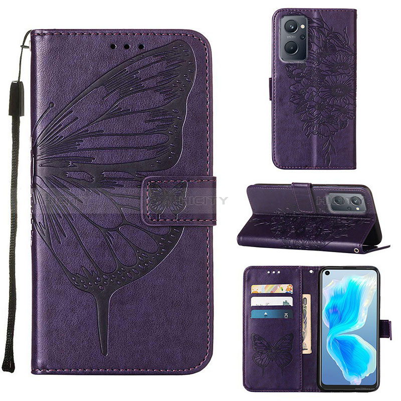 Funda de Cuero Cartera con Soporte Mariposa Carcasa Y01B para Realme 9i 4G