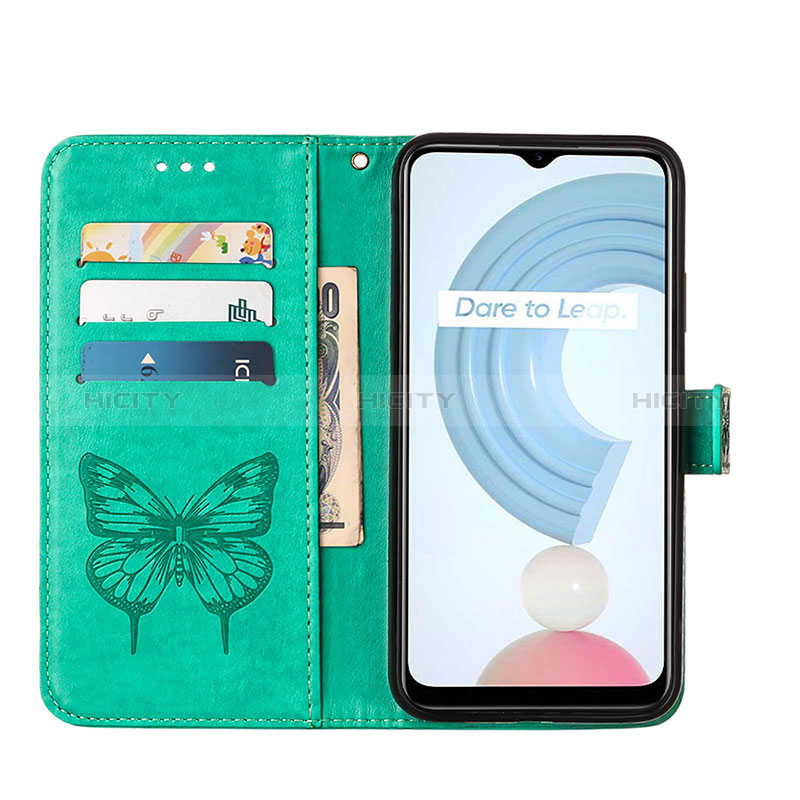 Funda de Cuero Cartera con Soporte Mariposa Carcasa Y01B para Realme C21Y