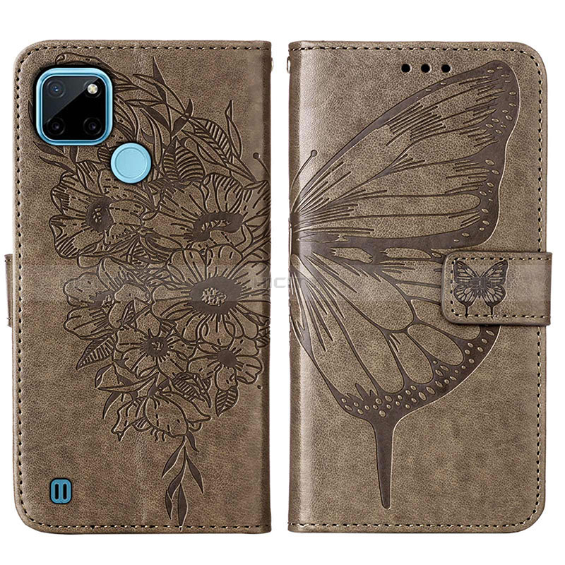 Funda de Cuero Cartera con Soporte Mariposa Carcasa Y01B para Realme C21Y