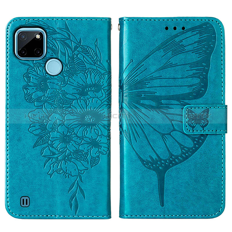 Funda de Cuero Cartera con Soporte Mariposa Carcasa Y01B para Realme C21Y