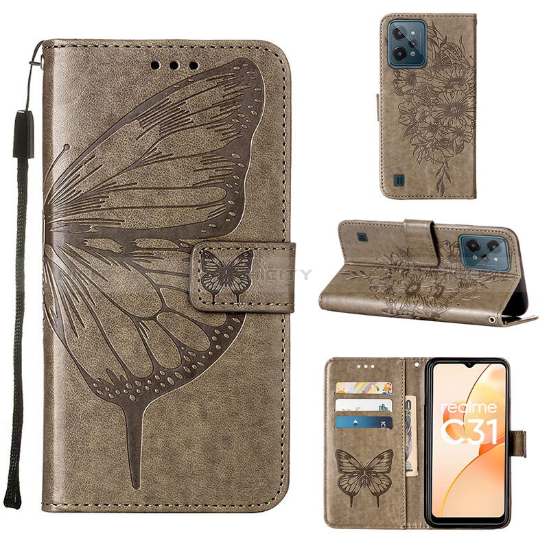 Funda de Cuero Cartera con Soporte Mariposa Carcasa Y01B para Realme C31