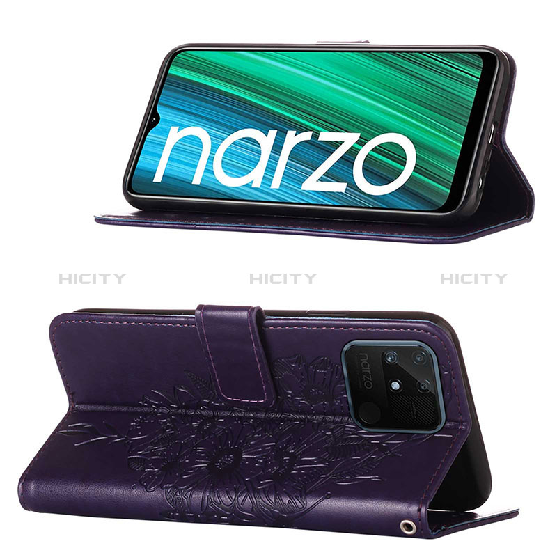 Funda de Cuero Cartera con Soporte Mariposa Carcasa Y01B para Realme Narzo 50A