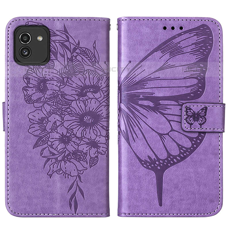 Funda de Cuero Cartera con Soporte Mariposa Carcasa Y01B para Samsung Galaxy A03