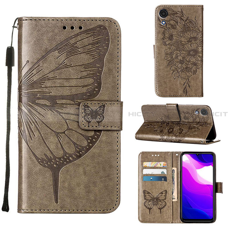 Funda de Cuero Cartera con Soporte Mariposa Carcasa Y01B para Samsung Galaxy A03 Core Gris