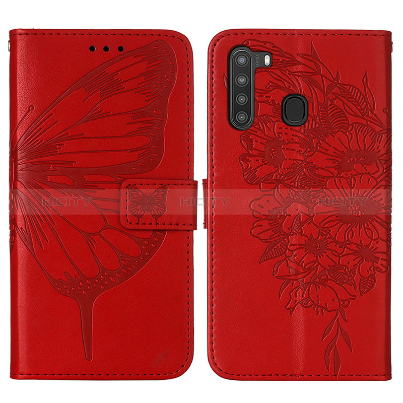 Funda de Cuero Cartera con Soporte Mariposa Carcasa Y01B para Samsung Galaxy A21