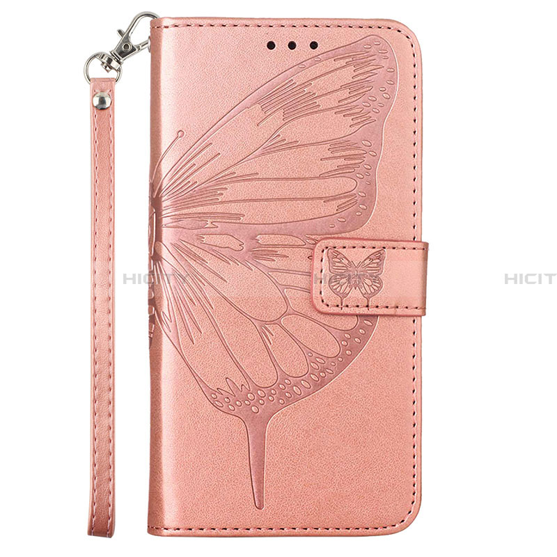 Funda de Cuero Cartera con Soporte Mariposa Carcasa Y01B para Samsung Galaxy A23 4G Oro Rosa