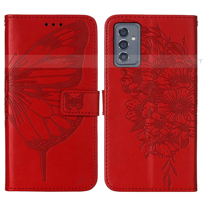 Funda de Cuero Cartera con Soporte Mariposa Carcasa Y01B para Samsung Galaxy A24 4G Rojo