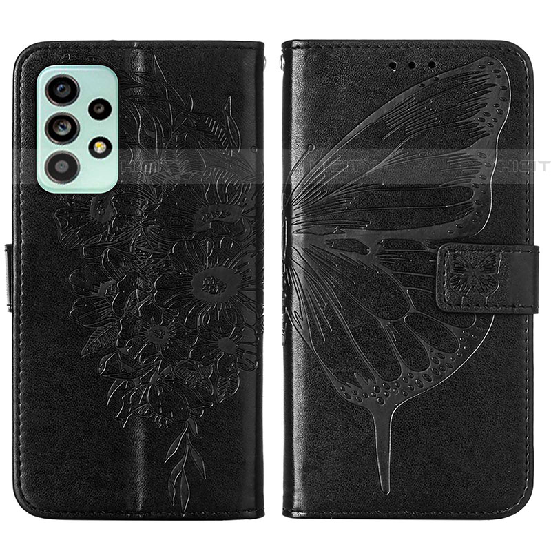 Funda de Cuero Cartera con Soporte Mariposa Carcasa Y01B para Samsung Galaxy A53 5G Negro