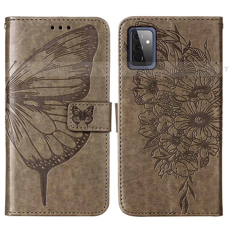 Funda de Cuero Cartera con Soporte Mariposa Carcasa Y01B para Samsung Galaxy A72 5G Gris