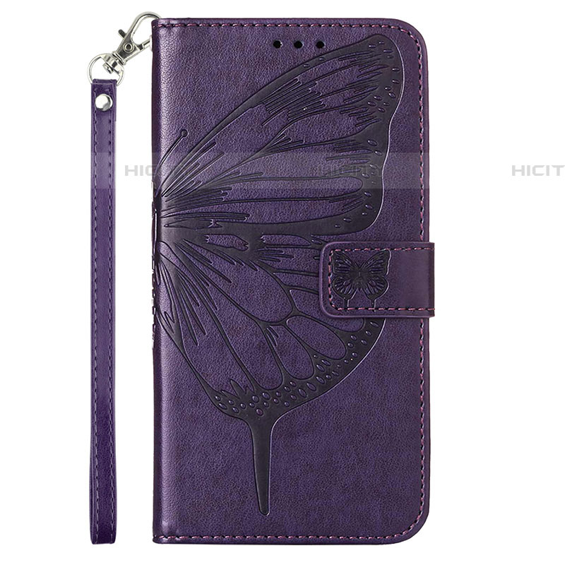 Funda de Cuero Cartera con Soporte Mariposa Carcasa Y01B para Samsung Galaxy A73 5G Morado