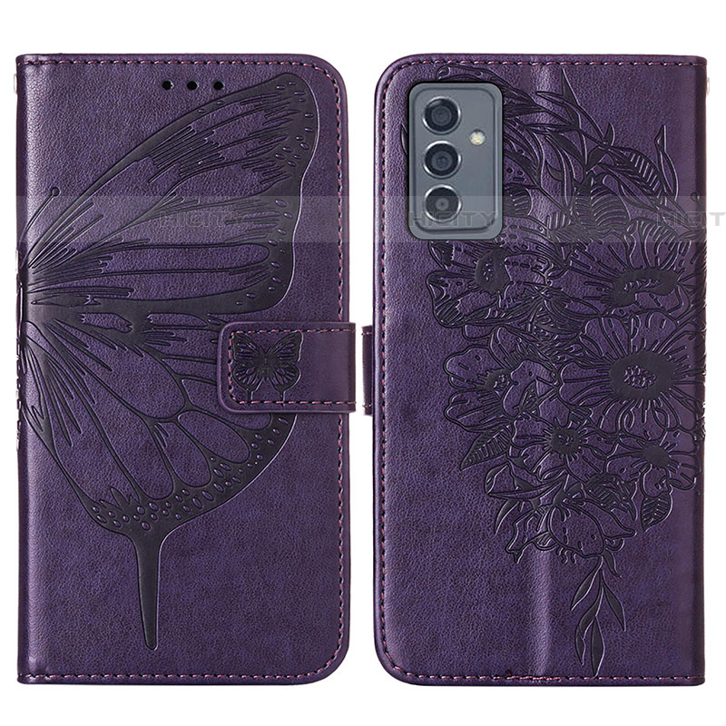 Funda de Cuero Cartera con Soporte Mariposa Carcasa Y01B para Samsung Galaxy S23 FE 5G Morado