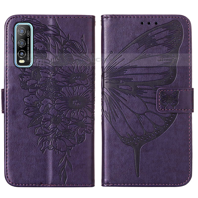 Funda de Cuero Cartera con Soporte Mariposa Carcasa Y01B para Vivo iQOO U1