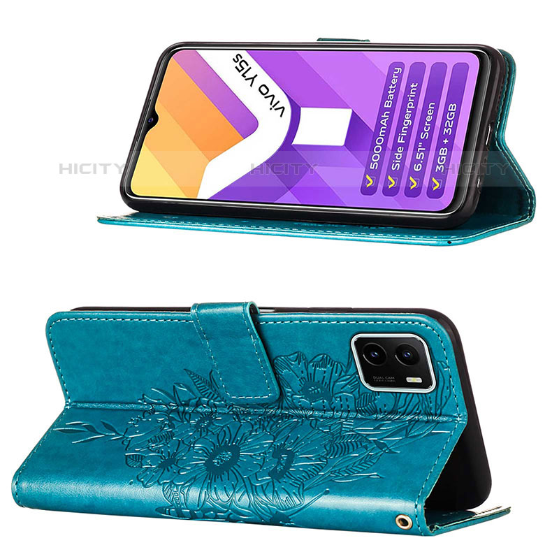 Funda de Cuero Cartera con Soporte Mariposa Carcasa Y01B para Vivo iQOO U5x