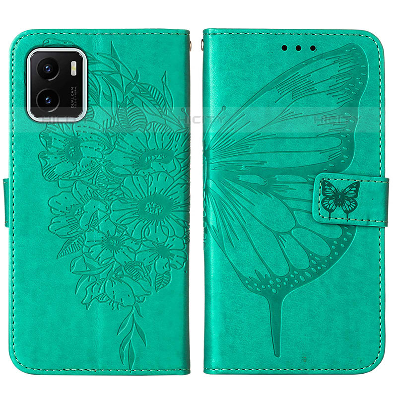 Funda de Cuero Cartera con Soporte Mariposa Carcasa Y01B para Vivo iQOO U5x Verde