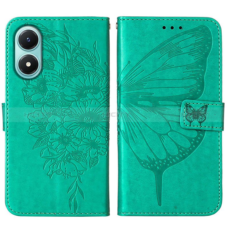 Funda de Cuero Cartera con Soporte Mariposa Carcasa Y01B para Vivo Y02S