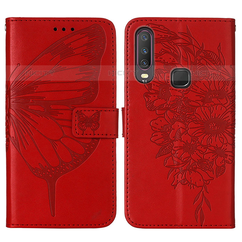 Funda de Cuero Cartera con Soporte Mariposa Carcasa Y01B para Vivo Y11