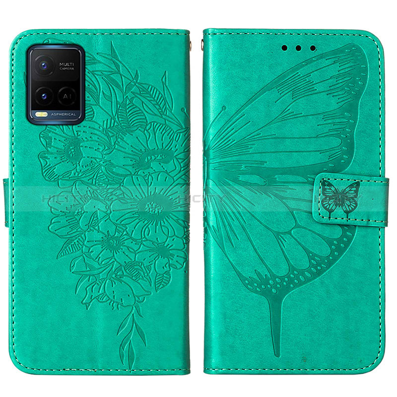 Funda de Cuero Cartera con Soporte Mariposa Carcasa Y01B para Vivo Y21G