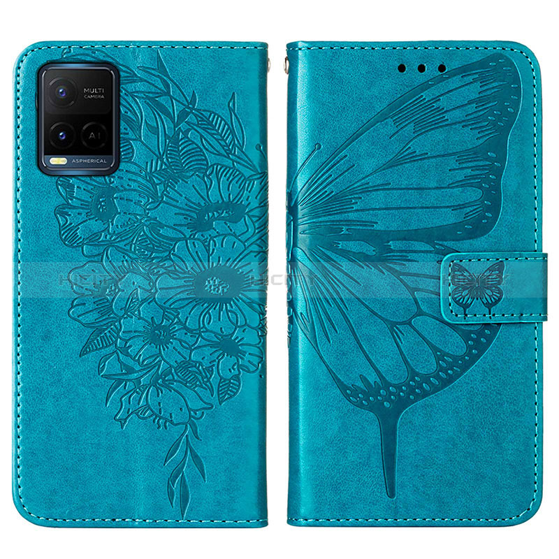 Funda de Cuero Cartera con Soporte Mariposa Carcasa Y01B para Vivo Y21G