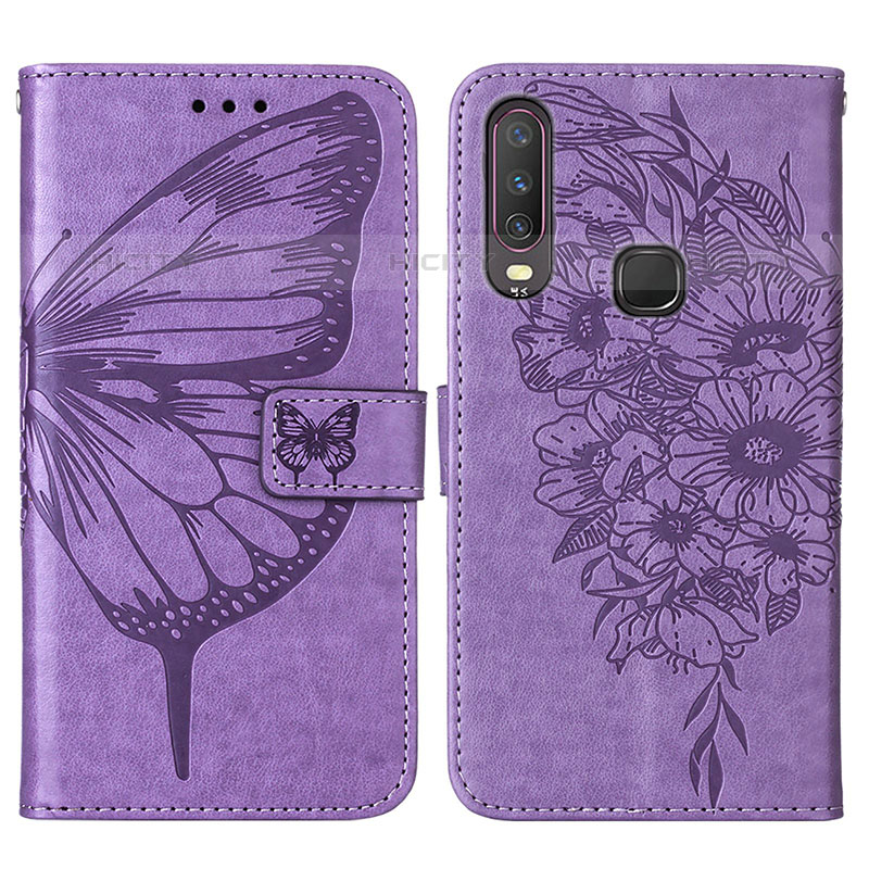 Funda de Cuero Cartera con Soporte Mariposa Carcasa Y01B para Vivo Y3