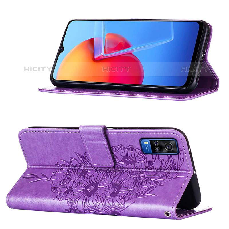 Funda de Cuero Cartera con Soporte Mariposa Carcasa Y01B para Vivo Y51A