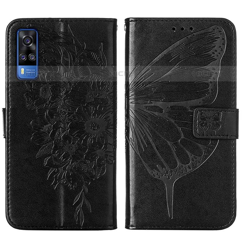 Funda de Cuero Cartera con Soporte Mariposa Carcasa Y01B para Vivo Y51A