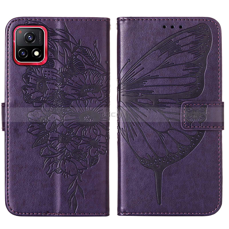 Funda de Cuero Cartera con Soporte Mariposa Carcasa Y01B para Vivo Y52s t1 5G