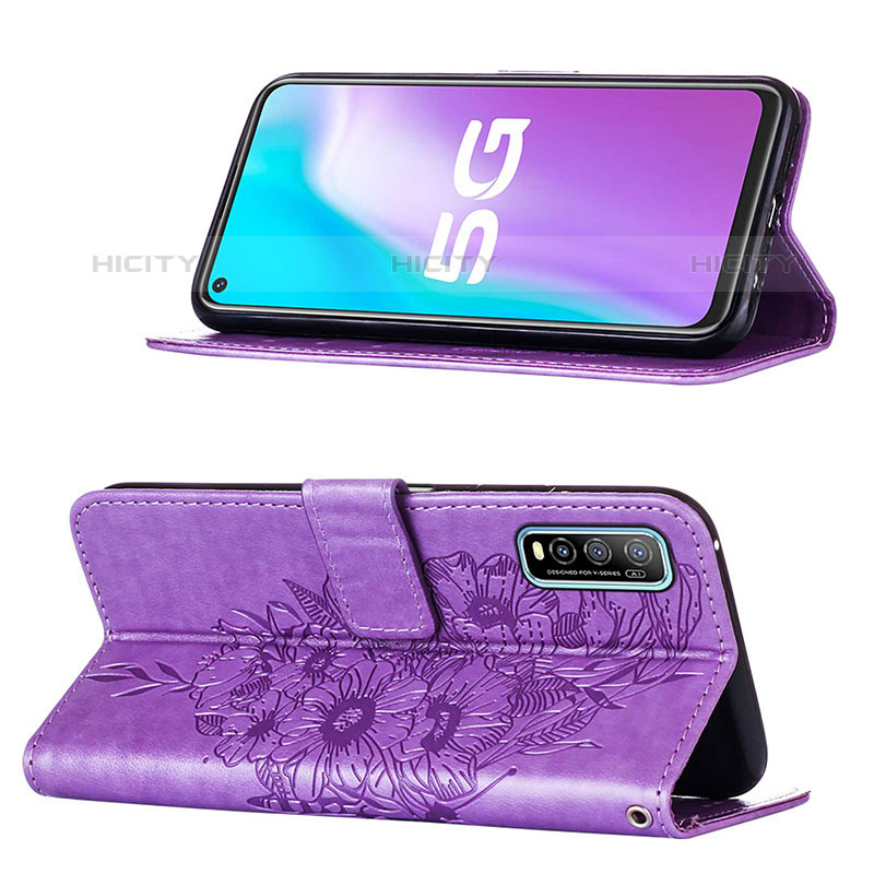 Funda de Cuero Cartera con Soporte Mariposa Carcasa Y01B para Vivo Y70S 5G