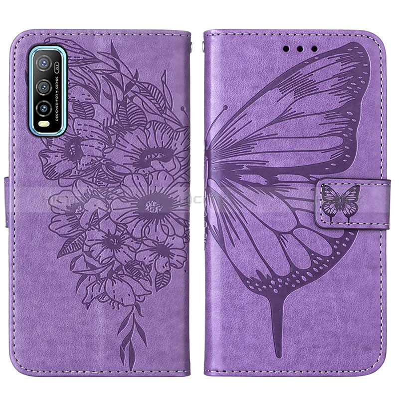 Funda de Cuero Cartera con Soporte Mariposa Carcasa Y01B para Vivo Y70t 5G