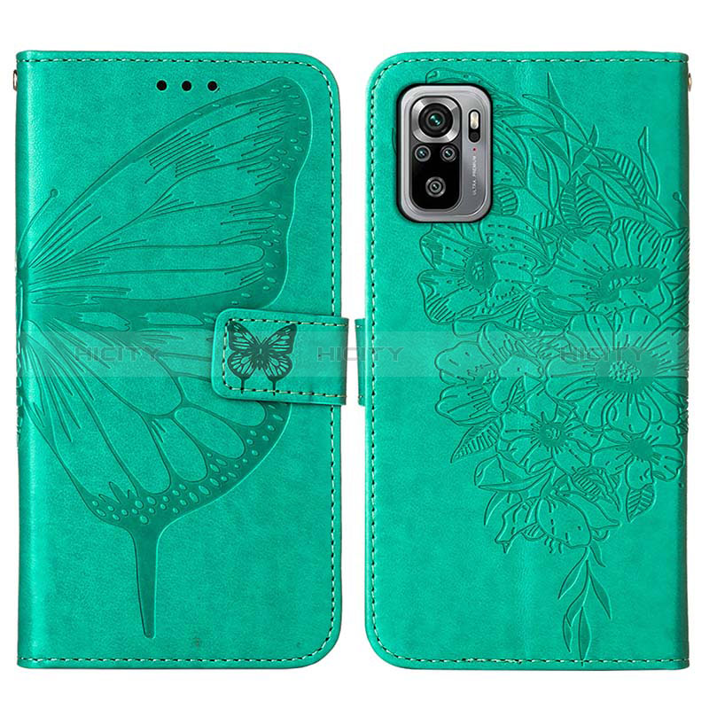 Funda de Cuero Cartera con Soporte Mariposa Carcasa Y01B para Xiaomi Redmi Note 11 SE India 4G Verde