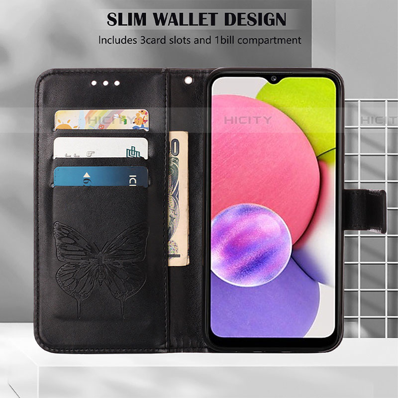 Funda de Cuero Cartera con Soporte Mariposa Carcasa Y02B para Samsung Galaxy A03s