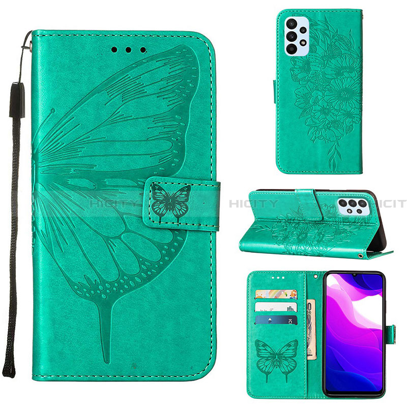 Funda de Cuero Cartera con Soporte Mariposa Carcasa Y02B para Samsung Galaxy A23 4G Verde