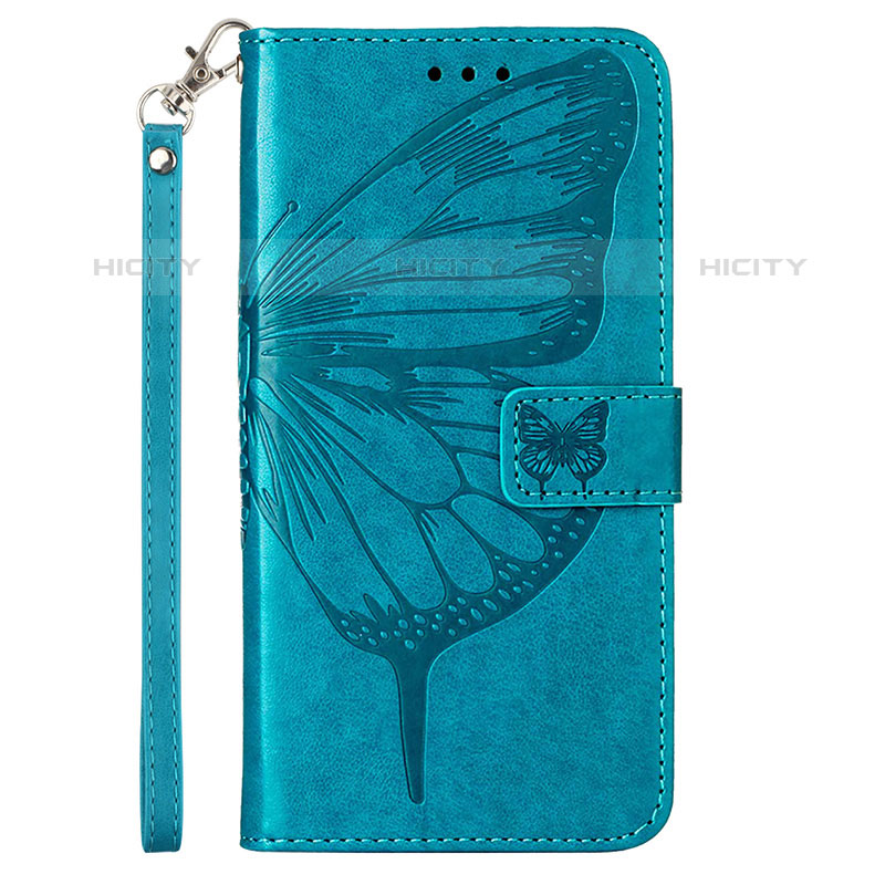 Funda de Cuero Cartera con Soporte Mariposa Carcasa Y02B para Samsung Galaxy M02s Azul