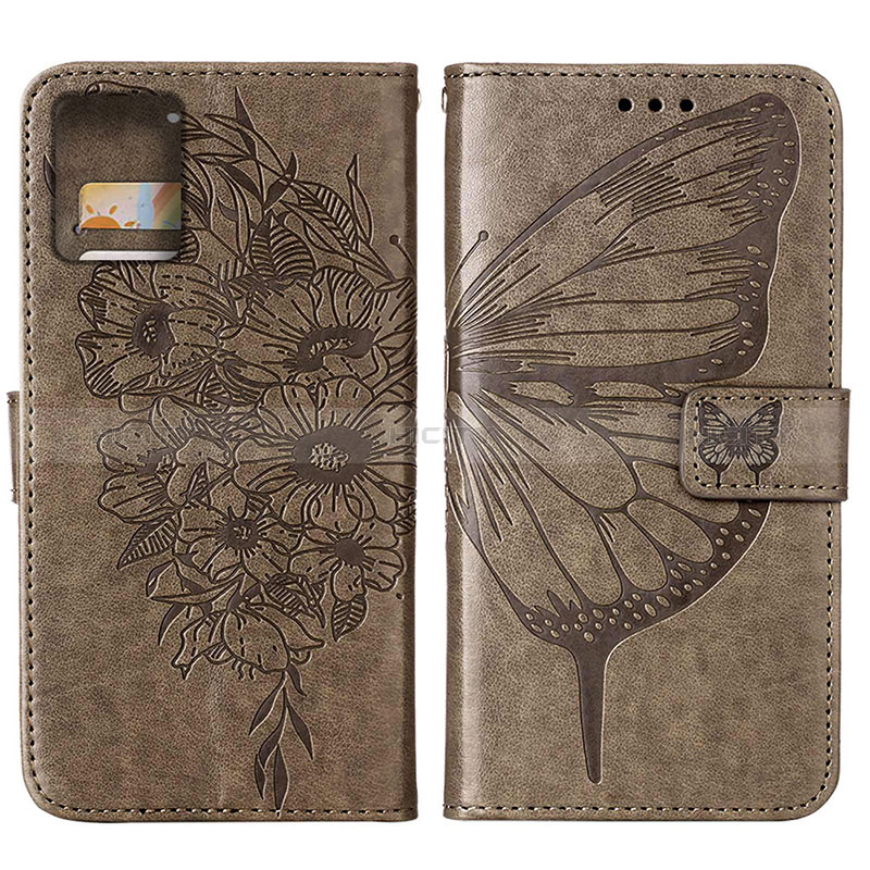 Funda de Cuero Cartera con Soporte Mariposa Carcasa YB1 para Motorola Moto G 5G (2023) Gris