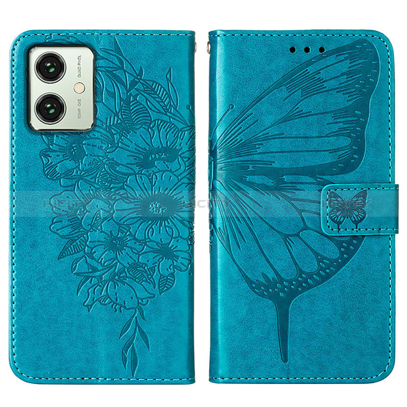 Funda de Cuero Cartera con Soporte Mariposa Carcasa YB1 para Motorola Moto G54 5G